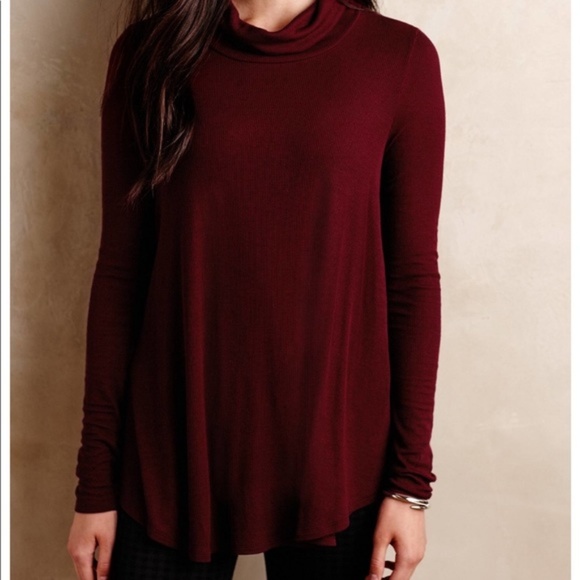 Anthropologie Tops - Cozy Maroon Turtleneck Longsleeve Top